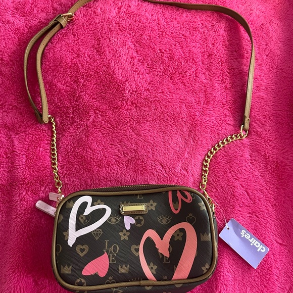 Claire's Handbags - Claire’s Brown and Pink Crossbody Bag